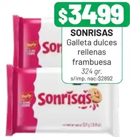 Almacor Sonrisas galleta dulces rellenas frambuesa oferta