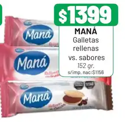 Almacor Maná galletas rellenas vs. sabores oferta