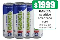 Almacor Gancia aperitivo americano cero oferta