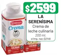 Almacor La serenisima crema de leche culinaria oferta