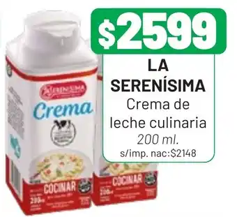 Almacor La serenisima crema de leche culinaria oferta