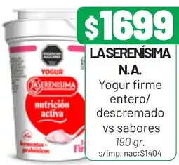 Almacor La serenisima yogur firme entero/ descremado vs sabores oferta