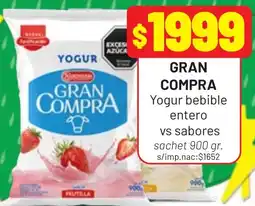 Almacor Gran compra yogur bebible entero vs sabores oferta