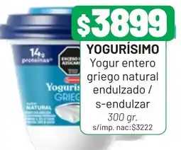 Almacor Yogurísimo yogur entero griego natural endulzado / s-endulzar oferta