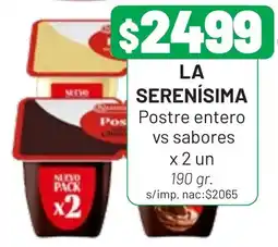 Almacor La serenisima postre entero vs sabores oferta