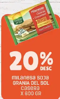 Makro Granja del sol milanesa soja casera oferta