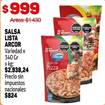 Arcor salsa lista pizza