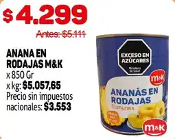 Makro M&K anana en rodajas oferta