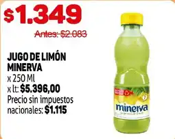 Makro Minerva jugo de limón oferta