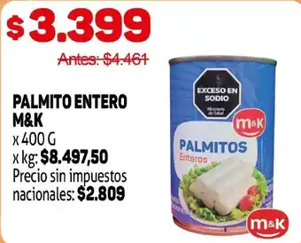 M&K palmito entero