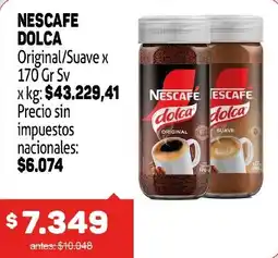 Makro Nescafe dolca original/suave oferta
