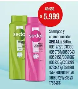 Makro Sedal shampoo y acondicionador oferta