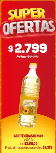Makro M&K aceite girasol oferta