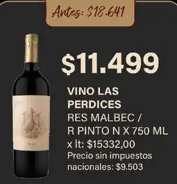 Makro Vino las perdices res malbec / r pinto n oferta