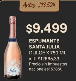 Makro Santa julia espumante dulce oferta