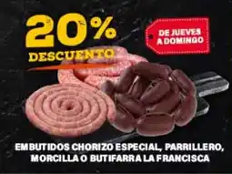 Supermercados Damesco Embutidos chorizo especial, parrillero, morcilla o butifarra la francesca oferta