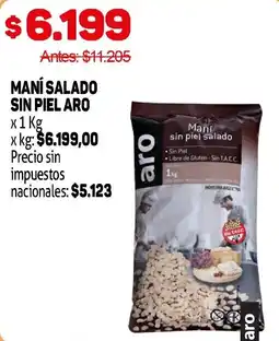 Makro Aro maní salado sin piel oferta