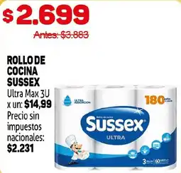 Makro Sussex rollo de cocina ultra max 3u oferta