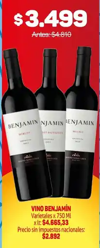 Makro Benjamin vino oferta