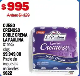 Makro La paulina queso cremoso doble crema oferta