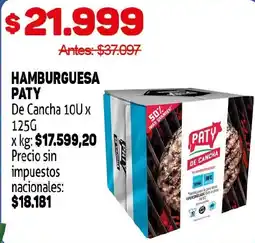 Makro Paty hamburguesa de cancha oferta
