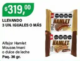 Supermercados Damesco Hamlet alfajor mousse/mani o dulce de leche oferta