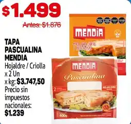 Makro Mendia tapa pascualina oferta