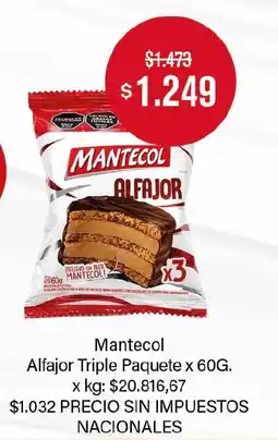 Makro Mantecol alfajor triple oferta
