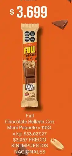 Makro Full chocolate relleno con maní oferta