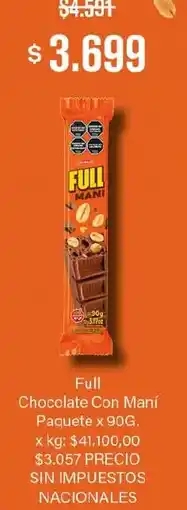 Makro Full chocolate con maní oferta