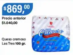 Supermercados Damesco Las tres queso cremoso oferta