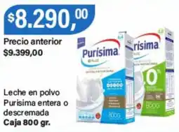 Supermercados Damesco Purisima leche en polvo entera o descremada oferta