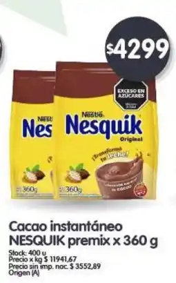 Supermercados Buenos Días Nesquik cacao instantáneo premix oferta