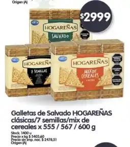 Supermercados Buenos Días Hogareñas galletas de salvado / 7 semillas / mix de cereales oferta