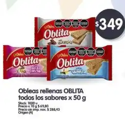 Supermercados Buenos Días Oblita obleas rellenas oferta