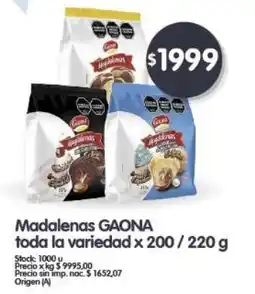 Supermercados Buenos Días Madalenas gaona oferta