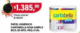 Supermercados Damesco Cartabella papel higienico oferta