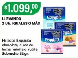 Supermercados Damesco Exquisita helados chocolate dulce de leche vainilla o frutilla oferta