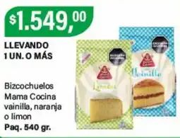 Supermercados Damesco Mama Cocina bizcochuelos vainilla, naranja o limon oferta
