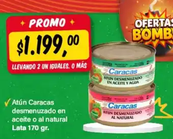 Caracas atún desmenuzado en aceite y agua