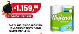 Supermercados Damesco Higienol papel higienico higienol hoja simple texturado oferta