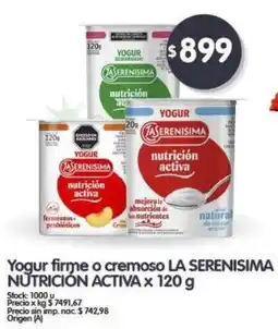 Supermercados Buenos Días La serenisima yogur firme o cremoso nutricion activa oferta