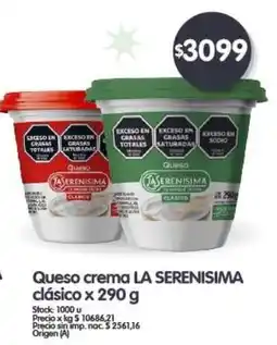 Supermercados Buenos Días La serenisima queso crema clasico oferta