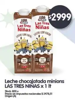 Supermercados Buenos Días Las tres niñas leche chocolatada minions oferta