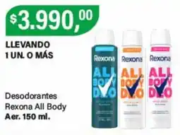 Supermercados Damesco Rexona desodorantes all body aer oferta