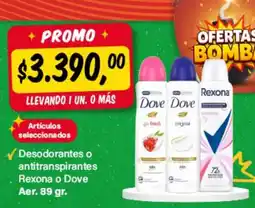 Supermercados Damesco Dove desodorantes o antitranspirantes oferta