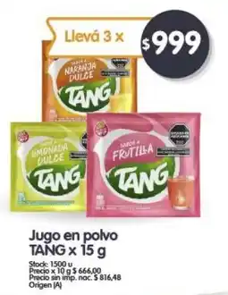 Supermercados Buenos Días Tang jugo en polvo oferta