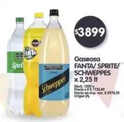 Supermercados Buenos Días Schweppes gaseosa fanta/sprite/schweppes oferta