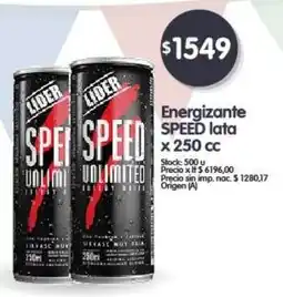 Supermercados Buenos Días Lider energizante speed lata oferta