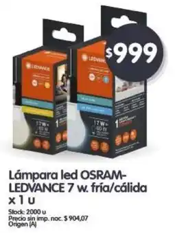 Supermercados Buenos Días Osram lámpara led ledvance 7 w. fría/cálida oferta